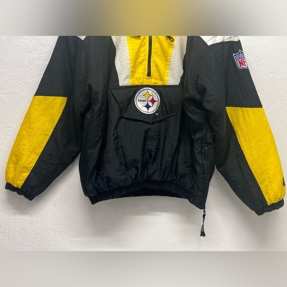 NFL - Steelers - 90s Starter Hooded 1/2 Zip Pullover Jacket  Pro Line - XL - Picture 3 of 16